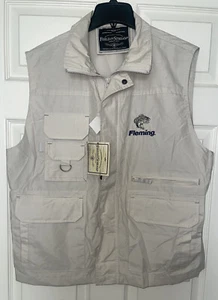 NEW Field Stream Fishing Outdoor Tan Lined Zip Light Vest Multiple Pockets LARGE - Picture 1 of 7