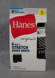 Hanes Originals 6 Herren Stretch Boxershorts L 36"-38" Mehrfarbig NEU - Bild 1 von 5