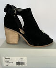 Sole Society Ferris Black Cow Suede Ankle Bootie Cut Out Block Heel Size: 7