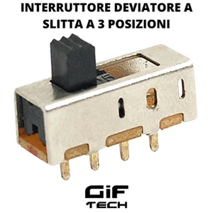 DEVIATORE A SLITTA 3 POSIZIONI 4 PIN PER SCHEDA PCB CIRCUITO STAMPATO 15X6X8 MM - Imagen 1 de 1
