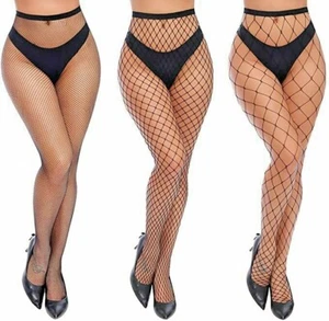 3 PACK Tights Pantyhose Blacks Fishnet Lace Mix design VISION One Size fit most - Picture 1 of 12