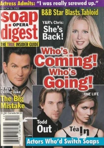Soap Opera Digest Mar 19, 2002 TOM EPLIN-ILENE KRISTEN-JACK KRIZMANICH-PASSIONS - Picture 1 of 3