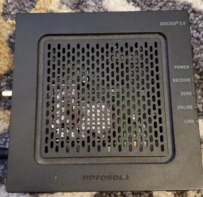 Motorola SB6120 SURFboard Cable Modem, Black, With Power Supply. DOCSIS 3.0 - Image 1 of 4