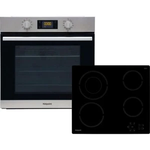 Hotpoint HotSA2Ceram Single Oven & Ceramic Hob Built In Stainless Steel / Black - Picture 1 of 10