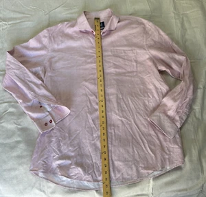 Johnnie-O Dress Shirt XXL Long Sleeve Button Up Geometric Pattern Pink Work - Picture 1 of 11