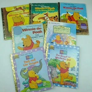 7 Winnie the Pooh Little Golden Books Honey Tree Tigger Patch Dragon Grand - Picture 1 of 19