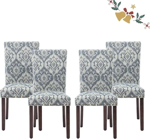 Parsons Dining Chairs Set of 4, Upholstered Nailhead Dining Room Kitchen Side Ch - Picture 1 of 7