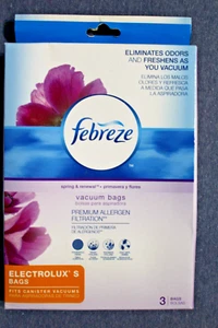 Qty 3 Febreze Odor Eating Allergen Filtration Electrolux S Canister Vacuum Bags - Picture 1 of 3