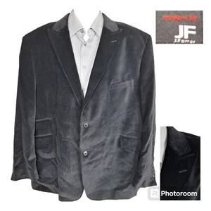 J Ferrar Jacket Blazer Mens 50R Black Soft Cotton Peak Double Vented - Picture 1 of 9