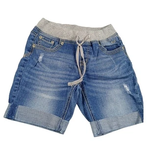 Pantaloncini Justice Girls blu jeans con polsini e vita elasticizzata - Taglia 12R - Foto 1 di 4