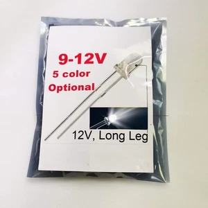 50pcs 12V 3mm White LED 9V Gauge Cluster 50 Count (Pack of 1), - Picture 1 of 5