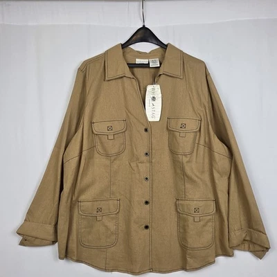 Белый олень 22W/24W новый с Ярлыками льняной смеси общего назначения рубашка куртка мескит желтовато-коричневый - Изображение 1 из 4