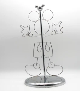 Disney Vtg Mickey Mouse Paper Towel Holder Chrome Finish Wire Metal Silhouette - Picture 1 of 14