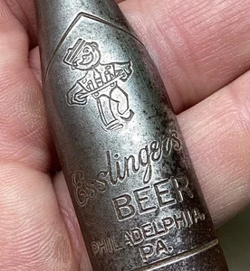Old Philadelphia PA Esslinger Beer Bottle Opener Little Man 1940s Advertising. - Picture 1 of 8