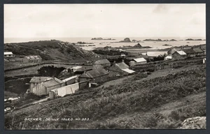 Postcard Scilly Isles nr Cornwall overview of Bryher RP by James Gibson - Picture 1 of 2