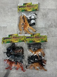 12 Animal Kingdom Zoo Animals High Qaulity Solid 3 Packs Of 4 All Different - Picture 1 of 5
