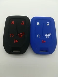 2*Silicone Fob Key Cover for 2019 2020 GMC SIERRA CHEVY SILVERADO 1500 2500 3500 - Bild 1 von 7