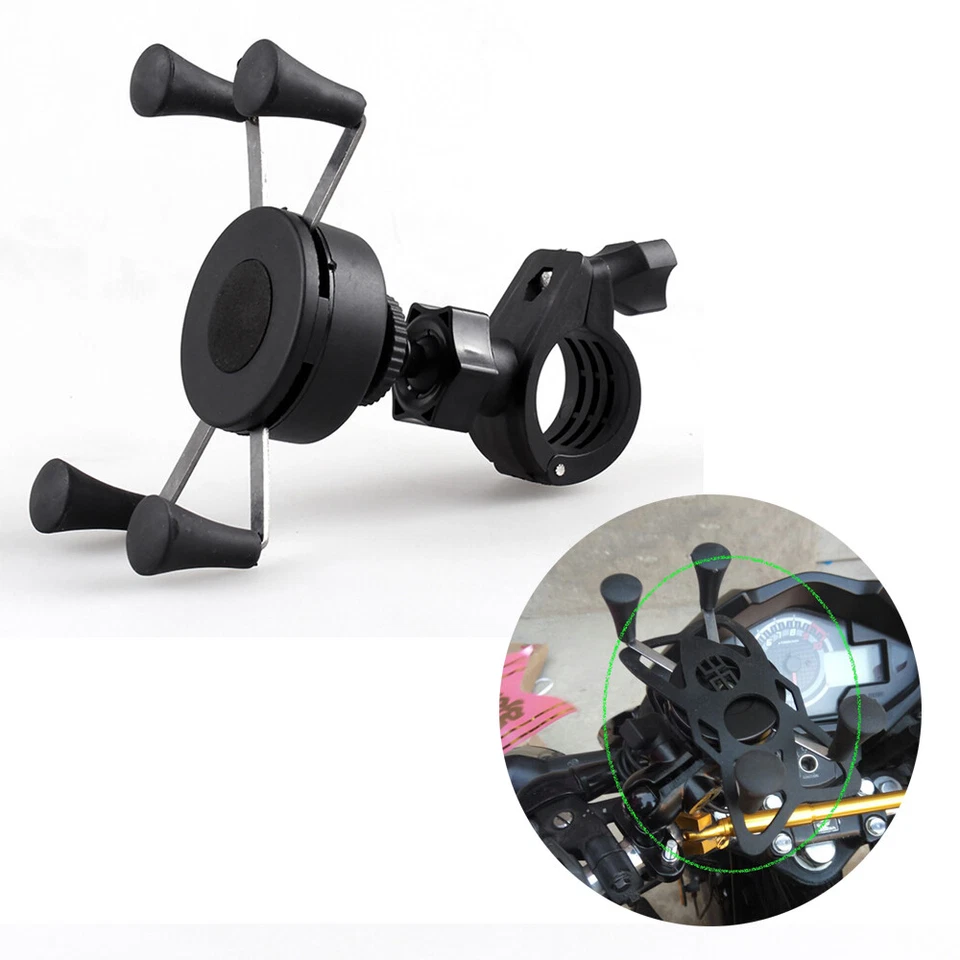 Universal Motorcycle Bicycle Bike 360° Rotaing Mobile Phone Holder Mount Bracket - Image 1 of 4