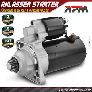 Anlasser Starter 1,8KW 10 Zähnez für Audi A3 8L VW Golf 4 Passat Polo 9N 1.4-1.9 - Bild 1 von 8