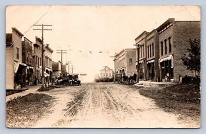 J90/ Cecil Wisconsin RPPC Postcard c1910 Main Street Stores Autos 429 - Picture 1 of 4
