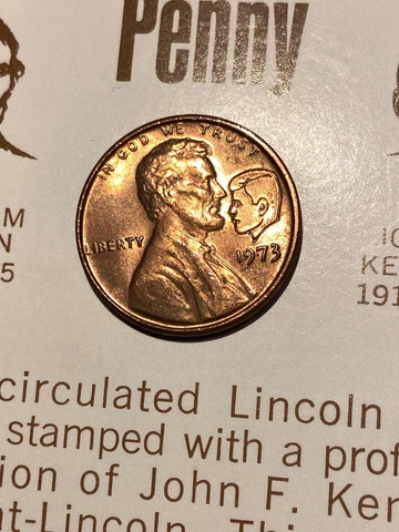 1973 LINCOLN - KENNEDY PENNY ASTONISHING COINCIDENCES CARDS UNCIRCULATED Cover