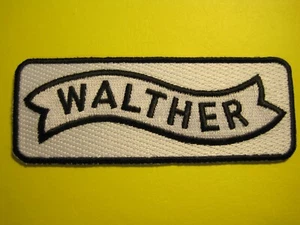 WALTHER FEUERWAFFEN WESTE PATCH SCHWARZ AUF WEISS HAKEN HINTEN 1,50 X 4 ZOLL RECHTECKIGE WAFFE PATCH - Bild 1 von 17