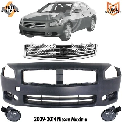 Front Bumper Cover Fascia & Grille Assembly For 2009-2014 Nissan Maxima Foto 1 de 4