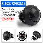 5X Black M4 12mm Waterproof Momentary ON/OFF Push Button Round SPST Switch