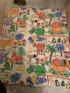 Duvet Whimsical Animals Twin 100% Cotton Zoo Boy Girl Unisex Unique - Picture 1 of 8
