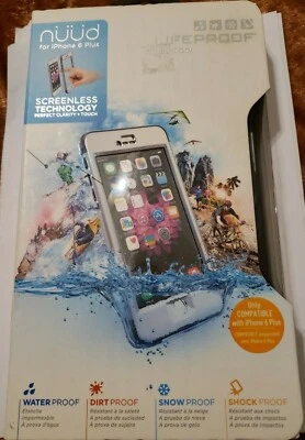 LIFEPROOF Waterproof White/Gray NUUD Case For iPhone 6 Plus.Dirt snow shockproof - Image 1 of 4