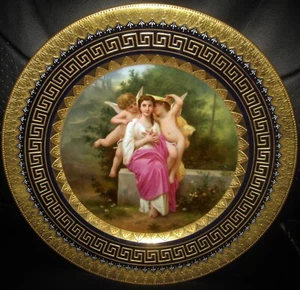 Königlich Wiener Porträtplatte von Wagner um 1880 Herzerwachen nach Bouguereau - Bild 1 von 3