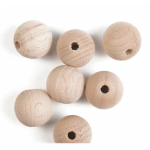 Trimits 20mm Natural Beech Wood Wooden Craft Balls Pack of 7 - Picture 1 of 1
