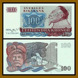 Sweden 100 Kronor, 1976 P-54r2 Replacement * Star Unc - Picture 1 of 1