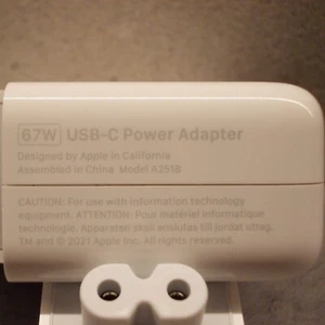 alimentatore usb-c 67W apple A2518 2021 macbook pro air power adapter - Photo 1/7