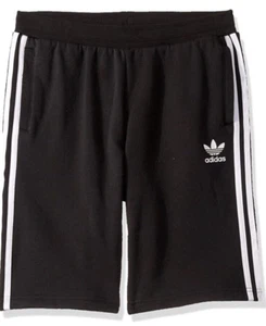 NEW! Adidas Originals Big Kids Fleece Short, Size 'Large ' EJ3250 Black/White, - Picture 1 of 4