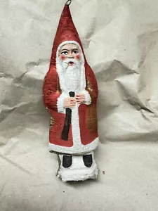 Adornos de árbol de Navidad cartón de Dresde adornos de Navidad Papá Noel rojo 14 cm - Imagen 1 de 2