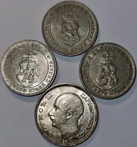 BULGARIEN / 1912 10 Stotinki (3 Stück), 1930 20 Leva, 4 Münzen Lot - hochwertig!!! - Bild 1 von 2