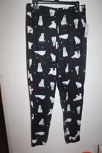 Secret Treasures Hacci Knit Pajama Jogger Pants black with polar bears - Picture 1 of 6