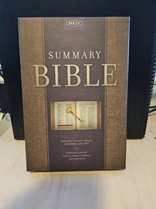 NKJV EDITION CHARCOAL CLOTH OVER BOARD NEW SUMMARY BIBLE, Holman Bible Staff - Picture 1 of 8