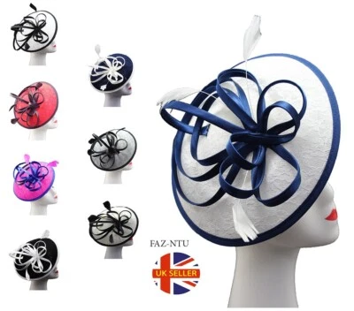 FAZ-NTU Women's Fascinator Headband Clip Circle Hat Weddings Ladies Races Royal Ascot UK