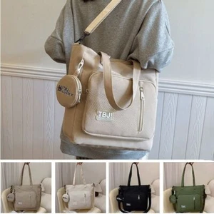 Solid Color Tote Bags Large Capacity Female Satchels Student Women Girl - Picture 1 of 16