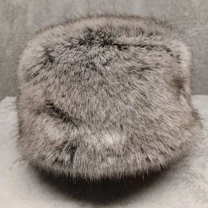 Creation Francaise French Winter Gray Faux Fur Russian Cossak Style Hat Cap - Picture 1 of 16