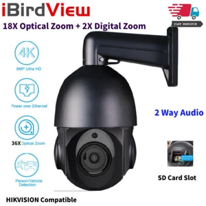 iBirdView 36X Zoom 4K 8MP POE PTZ IP Speed Dome Camera 2 Way Audio Card Slot US - Picture 1 of 23