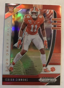 2020 Prizm Draft Picks ISAIAH SIMMONS Orange Refractor RC #154 CLEMSON Cardinals - Picture 1 of 2