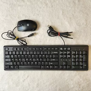 HP USB Wired Keyboard SK-2085 & Mouse MSU0923 TESTED WORKS used condition - Picture 1 of 15