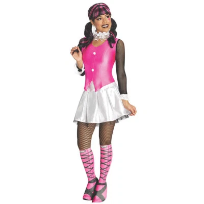 DAMEN MONSTER HIGH DRACULAURA KOSTÜM Halloween Karneval Vampir Rock Weste Party