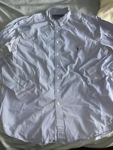 Vintage Polo Ralph Lauren Button Down Shirt Blue 3XLT Big & Tall - Picture 1 of 7