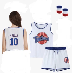 NEU Basketball Trikot Outfit, Shorts & Schweißbänder Kostüm Damen M - Bild 1 von 4