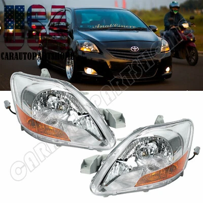 Headlight Set For 2007-2011 Toyota Yaris Sedan Left and Right With Sport Package - Imagem 1 de 4