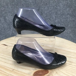 Sam Edelman Shoes Womens 6 M Hope Slip On Pumps Black Leather Heels Bow Casual - Picture 1 of 14